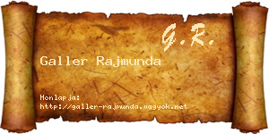 Galler Rajmunda névjegykártya